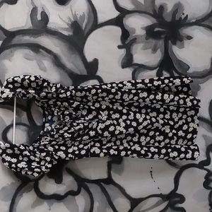 shein curve dress 3xl black n white flowered